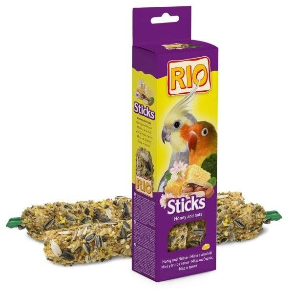 RIO: Палочки для средних попугаев, с медом и орехами, 2 шт. х 75 гр.  #1