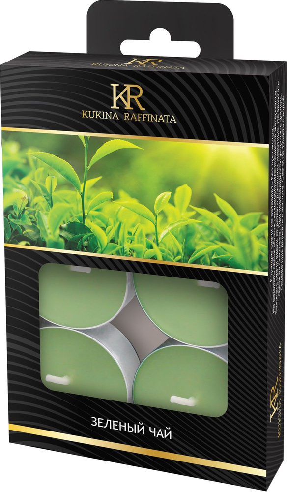 ТАЙММ Свеча ароматическая "зеленый чай", 1 см х 3.8 см, 6 шт #1