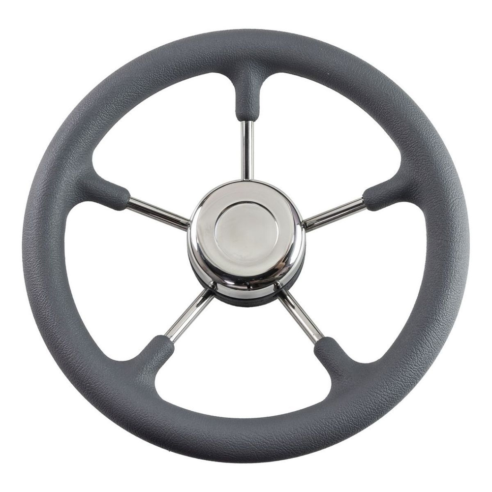 Руль (штурвал) для лодки / катера / судна, диаметр 320 мм, цвет серый, рулевое колесо для дистанционного #1