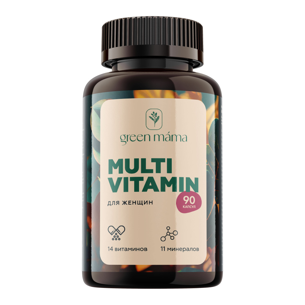Витамины для женщин, green mama комплекс витаминов для красоты, волос и энергии, мультивитамины, бады, #1
