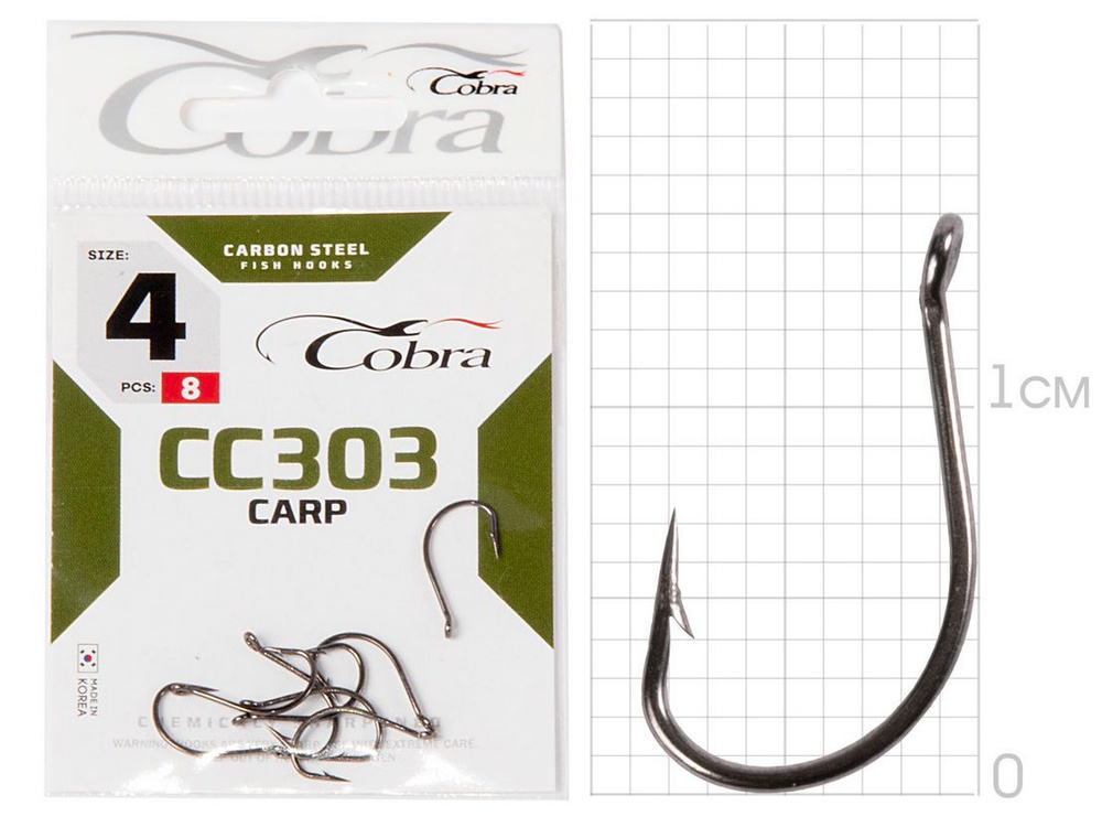 Крючки Cobra CARP сер. CC303 разм.004 16шт. #1