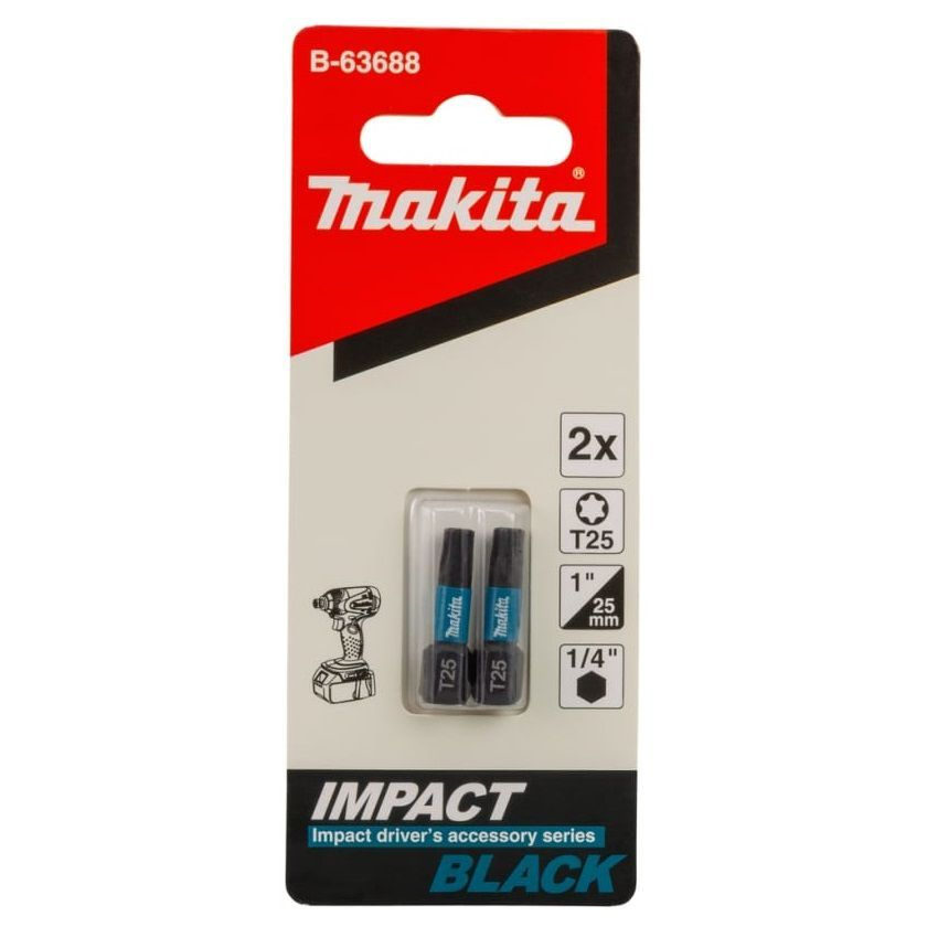 Бита Impact Black T25, 25 мм, C-form, 2 шт. Makita (B-63688) #1