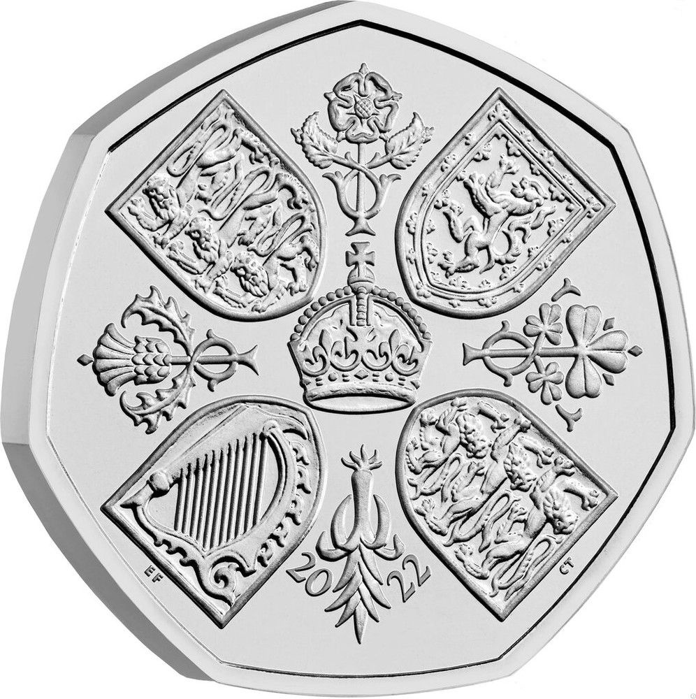 Монета 50 пенсов Памяти Елизаветы II. Великобритания 2022 UNC  #1