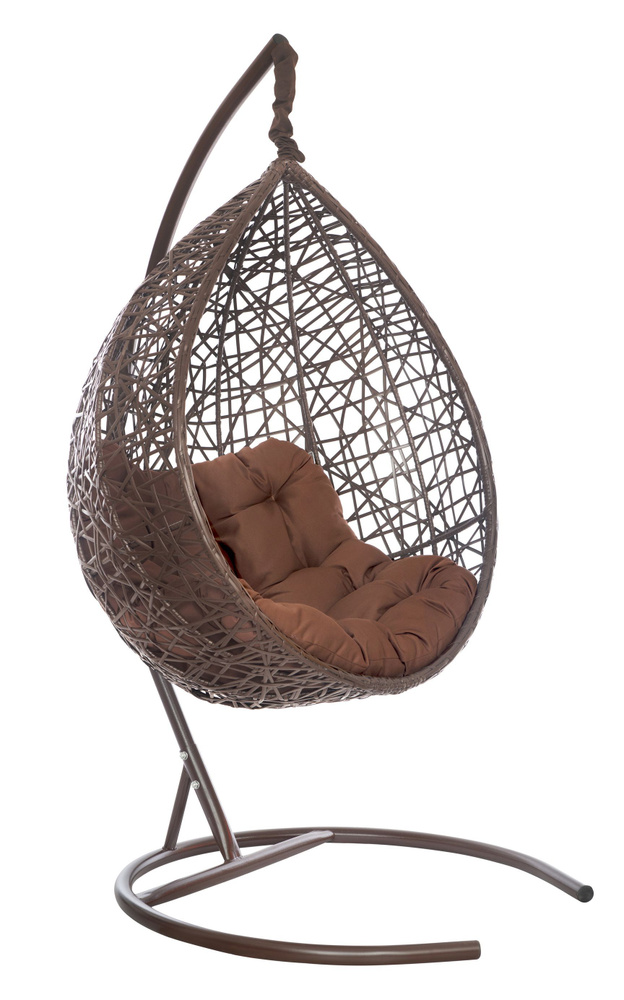 Подвесное кресло-кокон VALENCIA коричневый + каркас (шоколад подушка Relax)  #1