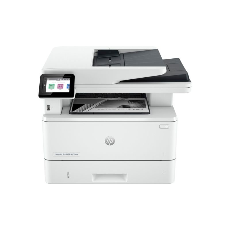 МФУ лазерное HP LaserJet Pro 4103dw (2Z627A), ч/б, 1200x1200 dpi, A4, USB, RJ-45, белый  #1