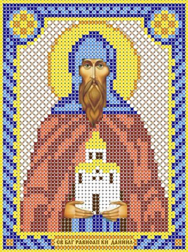 Схема для вышивания бисером (без бисера), именная икона "Святой Благоверный Равноапостольный Князь Даниил #1