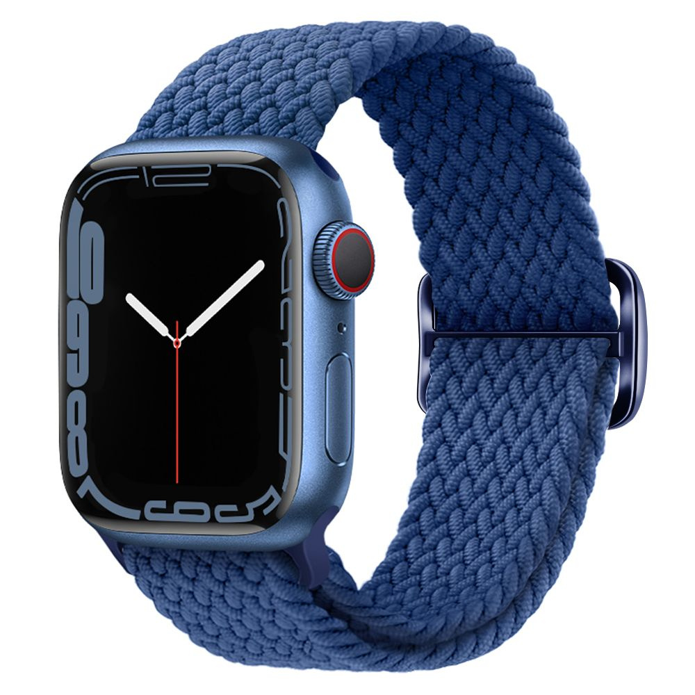 Плетеный нейлон ремешок для Apple watch 40mm 41mm 38mm серия 9 8 7 6 5 4 SE 2022 1 2 3 Ultra 2 Эластичные #1