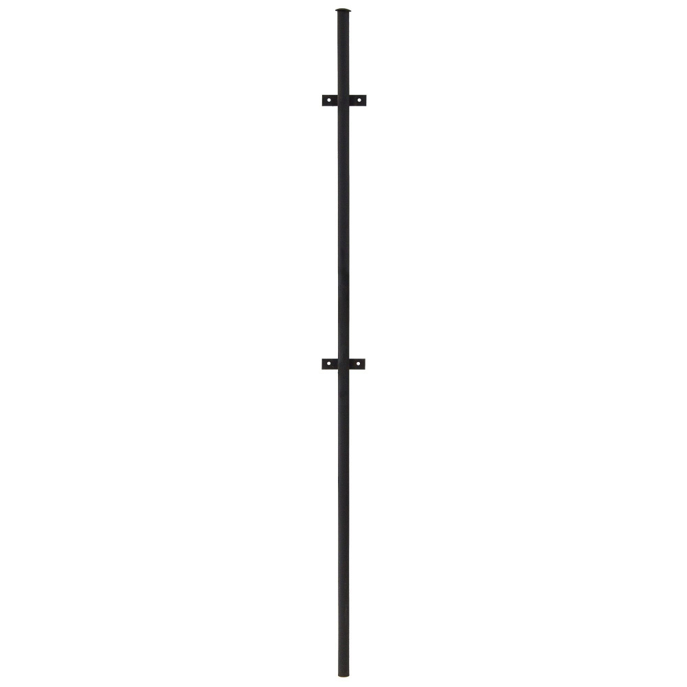 Столб для забора с планкой (ушами), высота 2.3 м, диаметр 40 мм, цвет чёрный (2 шт.)  #1