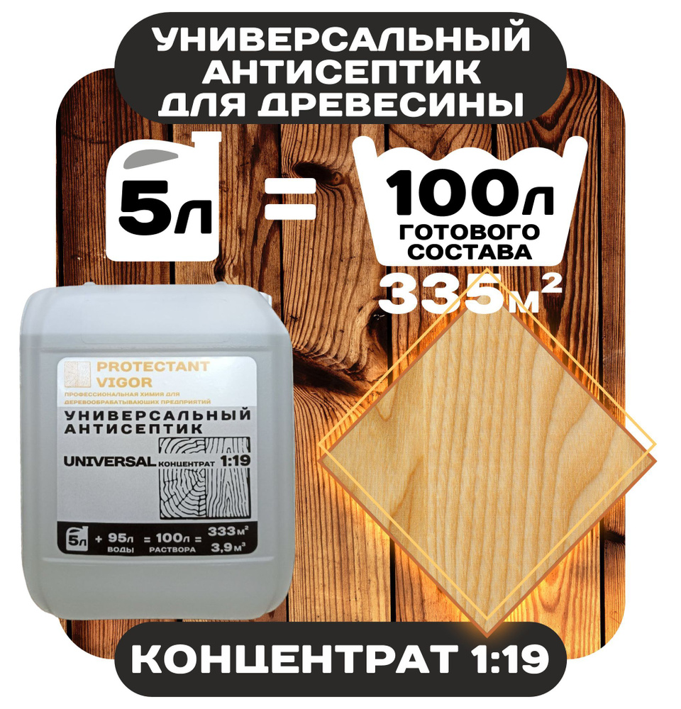 Универсальный антисептик - грунтовка Концентрат 1:19 PROTECTANT Vigor Universal 5л  #1