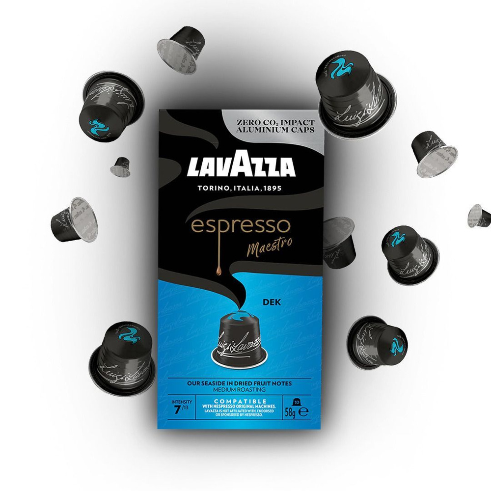 Кофе в капсулах Lavazza Maestro Alu Decaffeinato (Dek) без кофеина, 10 капсул по 5,8г.  #1