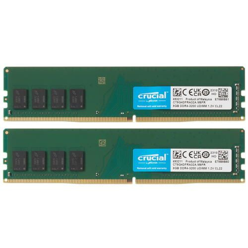 Crucial Оперативная память Оперативная память Crucial CT2K8G4DFRA32A 16 ГБ DDR4, 8 ГБx2 шт, 3200 МГц, #1