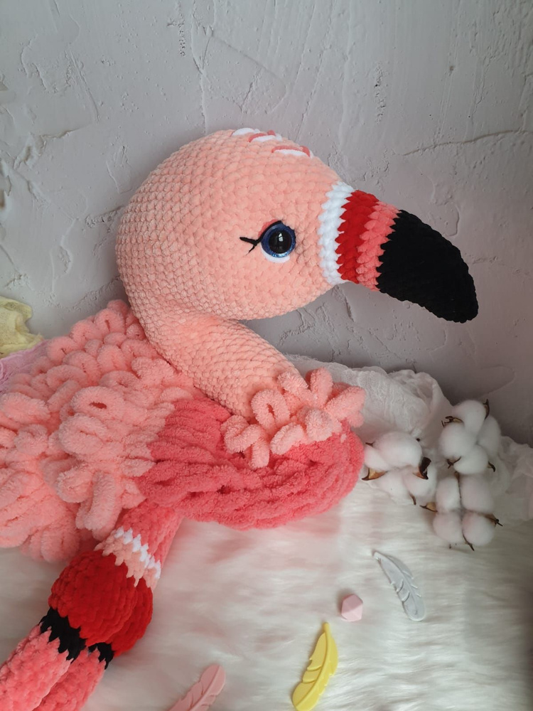 Пижамница детская вязаная ФЛАМИНГО, персиковый, коралловый. Мешочек для хранения детской пижамы. Новогодний #1