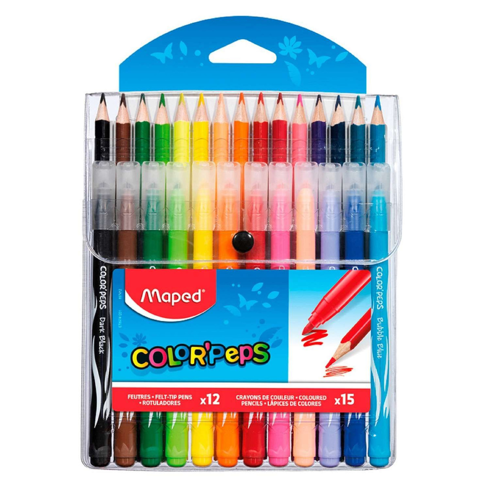 Набор для рисования MAPED Color Pers 12фломастеров 15цветных карандашей 1506174  #1