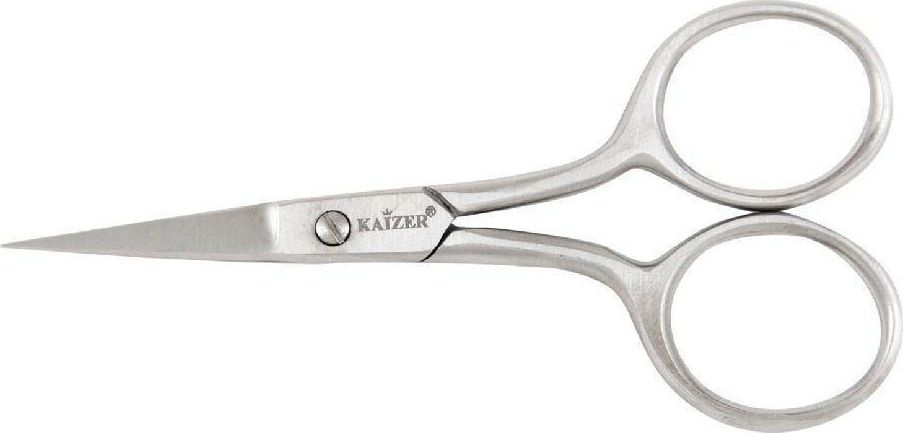 Kaizer / Кайзер Ножницы маникюрные для ногтей прямые серебристые матовые с заводской заточкой из нержавеющей #1