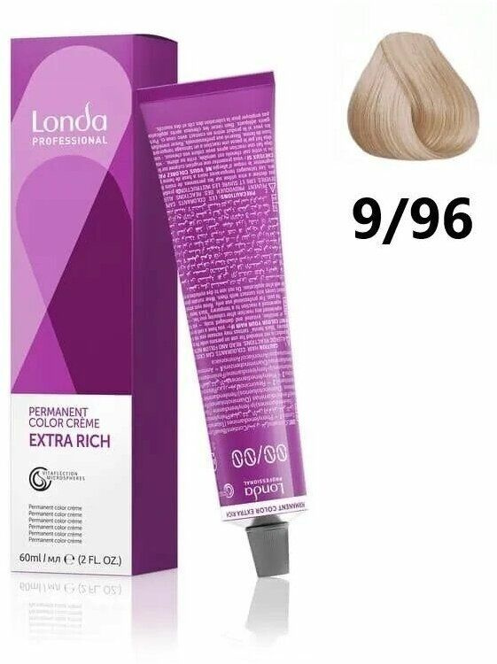 Londa Professional Лонда стойкая крем краска 9/96 Очень светлый блонд сандрэ фиолетовый, 60 мл  #1