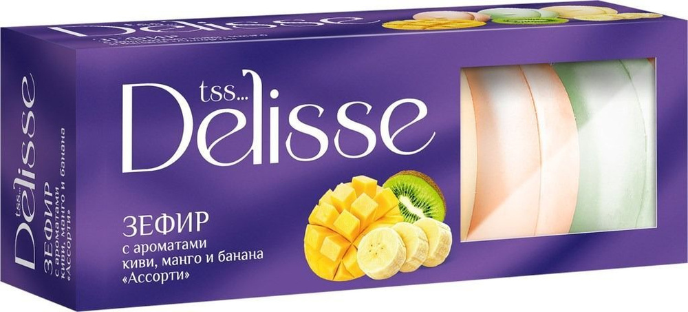 Зефир DELISSE Ассорти с ароматом киви, манго, банана, 210Г #1