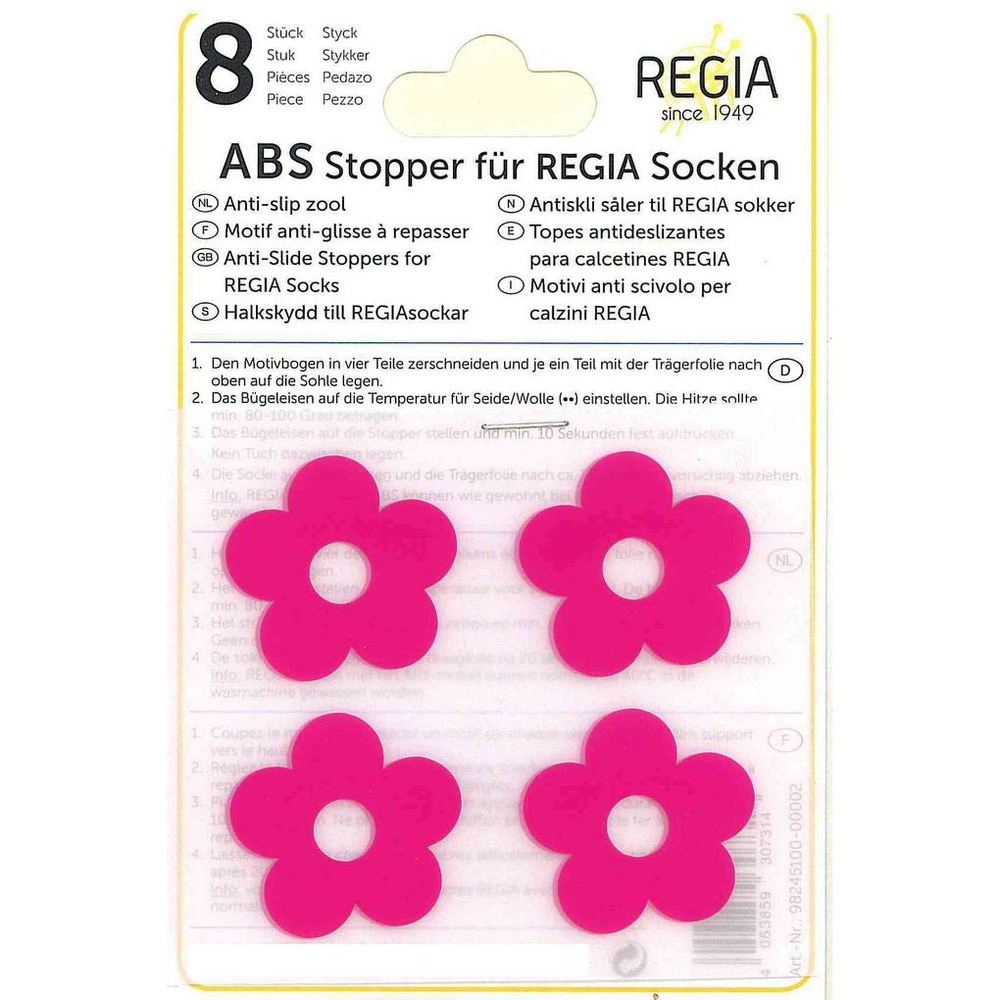 ABS-противоскользящие наклейки Regia для приклеивания к носкам, MEZ, розовые цветочки  #1