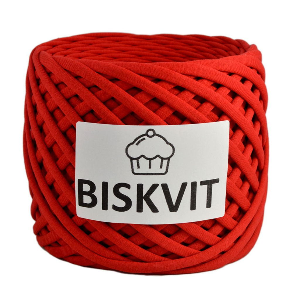 Трикотажная пряжа Biskvit (Бисквит) цвет Красный, 330гр. 100м. (100% хлопок), 1 моток.  #1