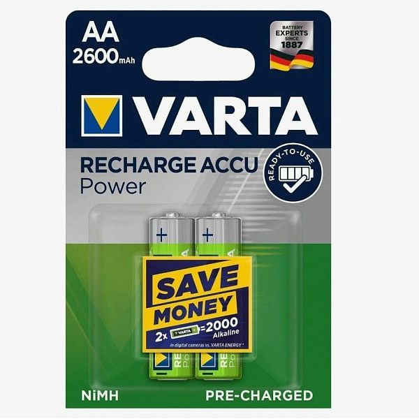 Varta Аккумуляторная батарея AA, 2600 мАч, 2 шт #1