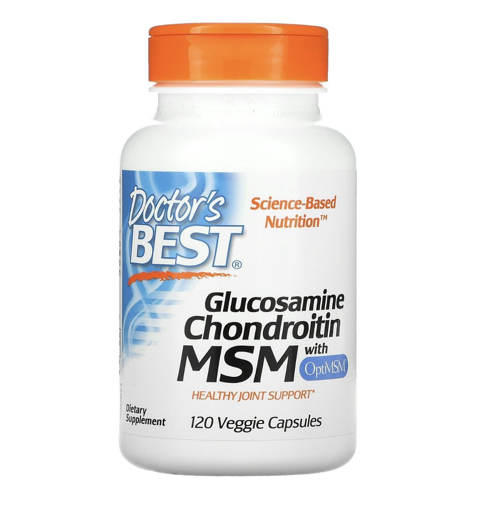 Глюкозамин хондроитин MSM, для суставов и связок Doctor's Best Glucosamine Chondroitin MSM, 120 капсул #1