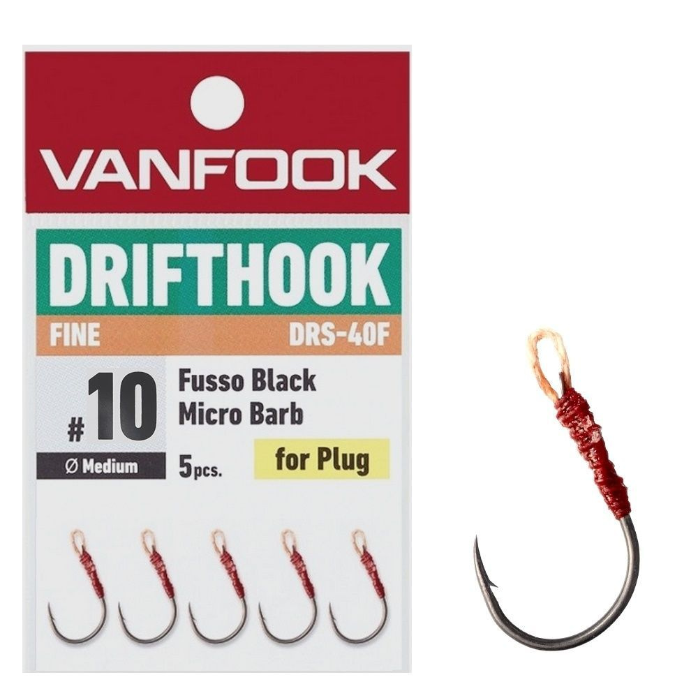 Крючки ассисты Vanfook Drifthook Fine Wire DRS-40F, Fusso Black, #12 #1