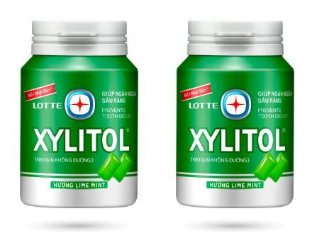 Жевательная резинка без сахара LOTTE Xylitol "Lime Mint" лайм и мята, в банке 55,1г, 2 шт.  #1