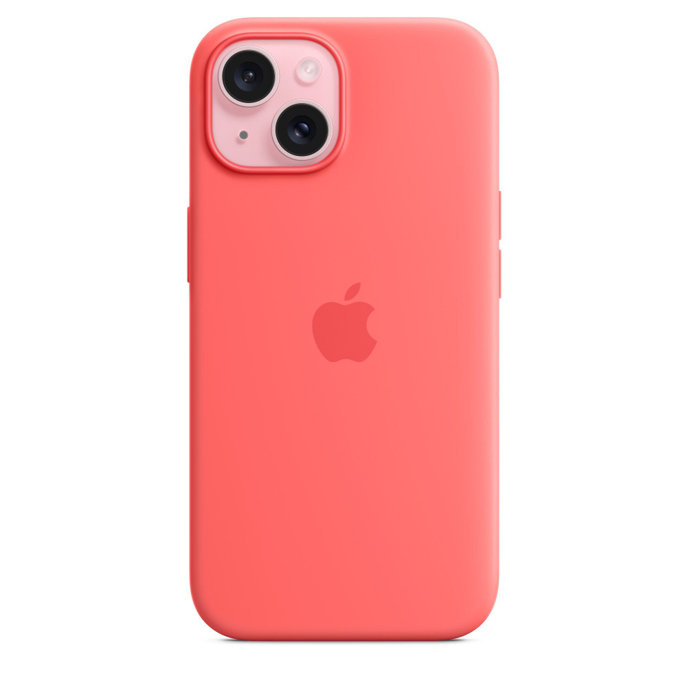Чехол MagSafe для IPhone 15 силиконовый / Silicone case with MagSafe на Айфон 15 / Guava  #1