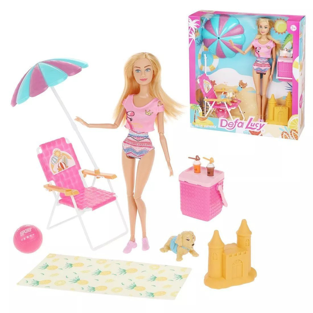 Кукла Дефа в купальнике на пляже Уцененный товар #1