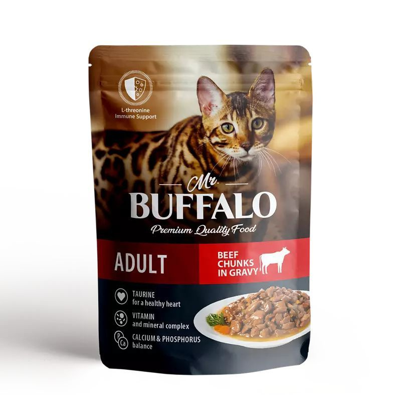 Влажный Корм Mr.Buffalo ADULT Паучи в Соусе для взрослых кошек, 85 г х 10 шт  #1