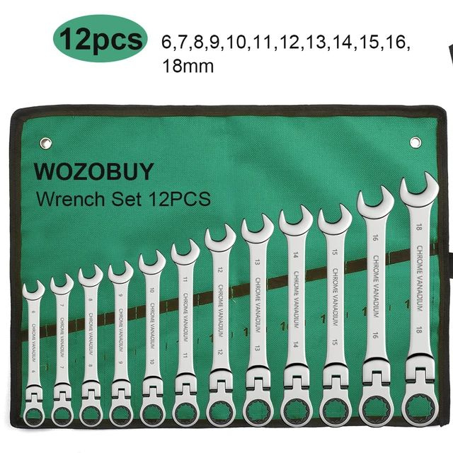 wozobuy Набор комбинированных ключей с трещоткой с шарниром .