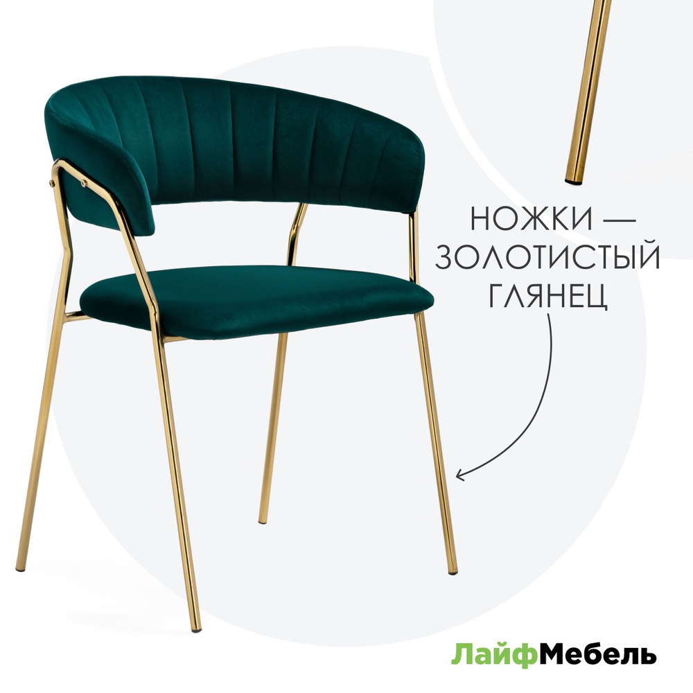 Стул на металлокаркасе Kamelia 1 green / gold #1