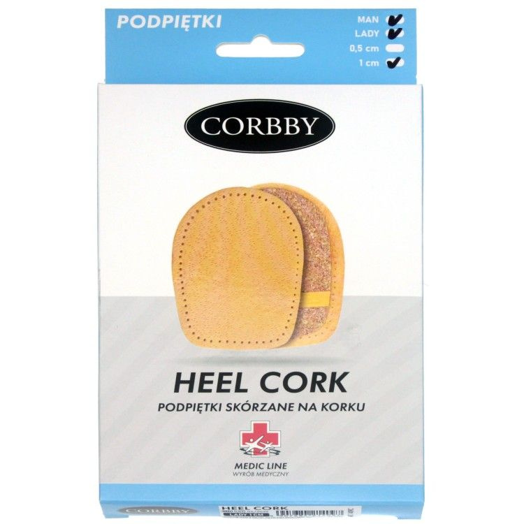 Подпяточник 1 см. CORBBY HEEL Cork, из натуральной кожи и пробки., Мужской  #1