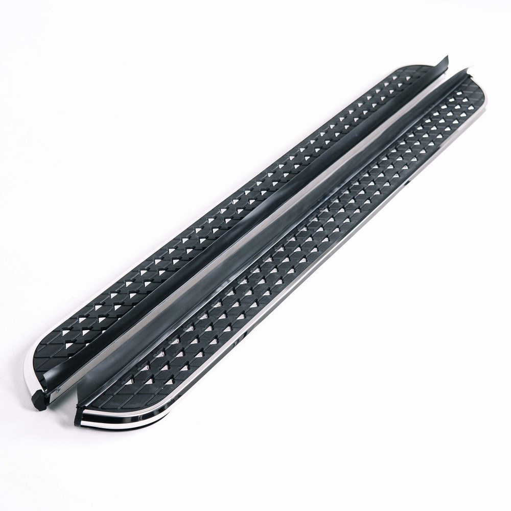 Пороги подножки алюминиевые с кантом из нержавейки HTX для Nissan ...