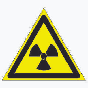 Наклейка 12,5х12,5см W05 Радиация, знак безопасности W05 Радиация  #1