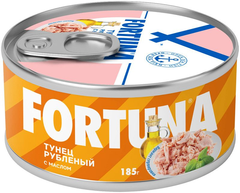 Тунец Fortuna рубленый в масле, 185г #1