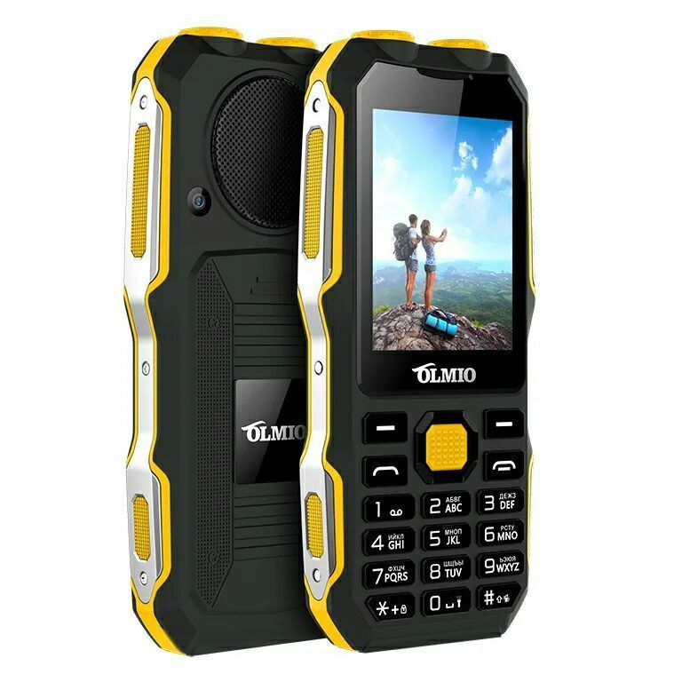 OLMIO Мобильный телефон X02, черный, желтый #1