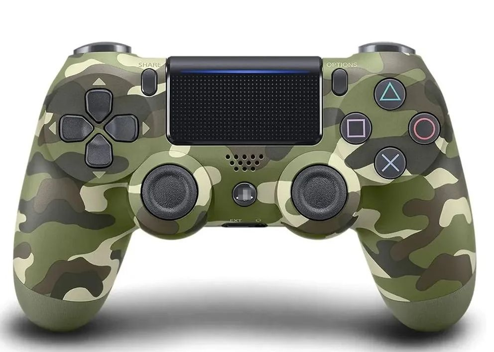 Беспроводной Bluetooth Геймпад Dualshock 4 для PlayStation 4 Зеленый Камуфляж / PS4 / Android / iOS / #1