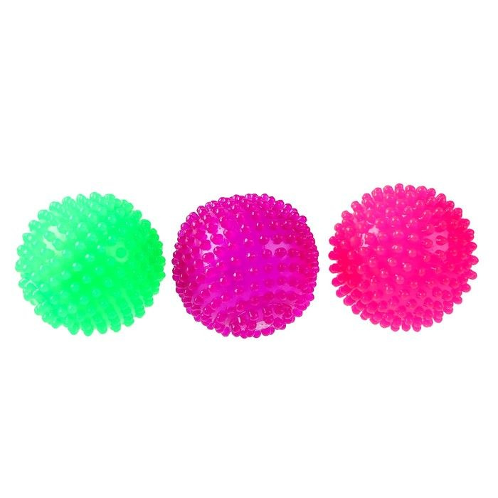 Мяч световой "Колючка" с пищалкой, цвета МИКС, 12 штук #1