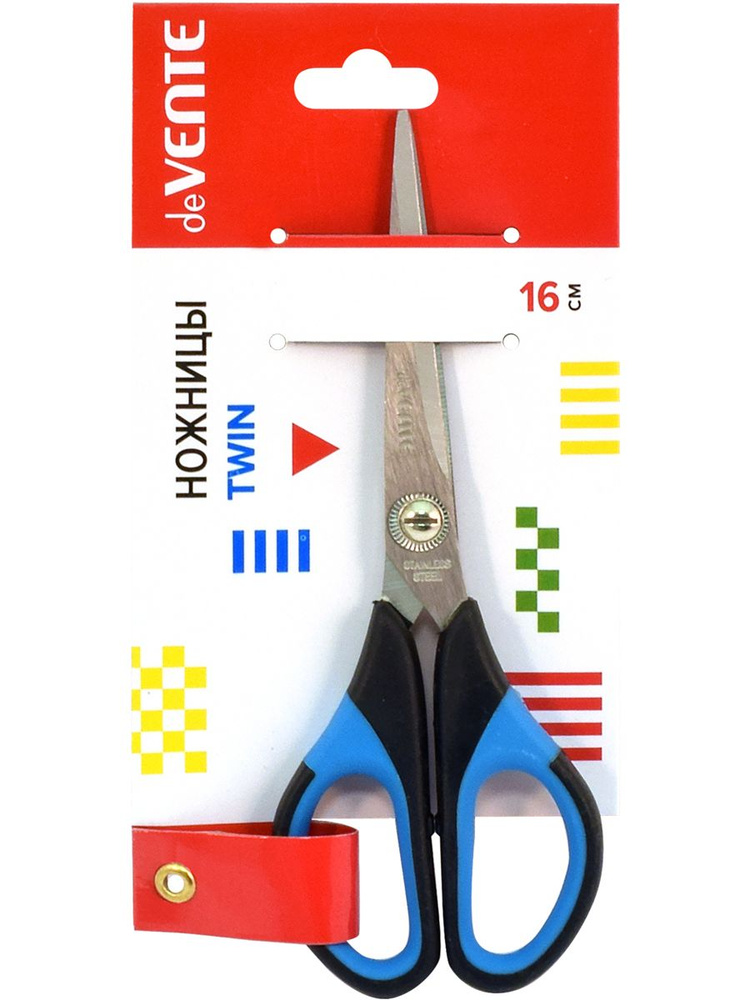 Ножницы канцелярские универсальные для офиса, школы, рукоделия, вырезания, творчества.16 см, двухцветные #1