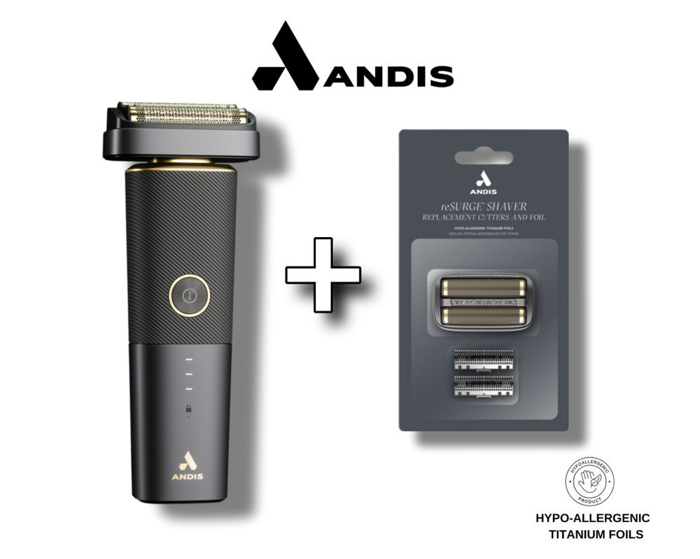 Электробритва Andis Combo Шейвер Andis reSurge+ запасная сетка и ножи, темно-синий  #1