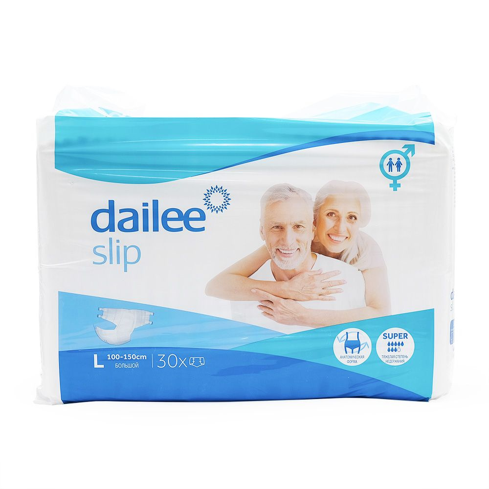 Подгузники для взрослых Dailee Super L, обхват 100-150 см, 30 шт. #1