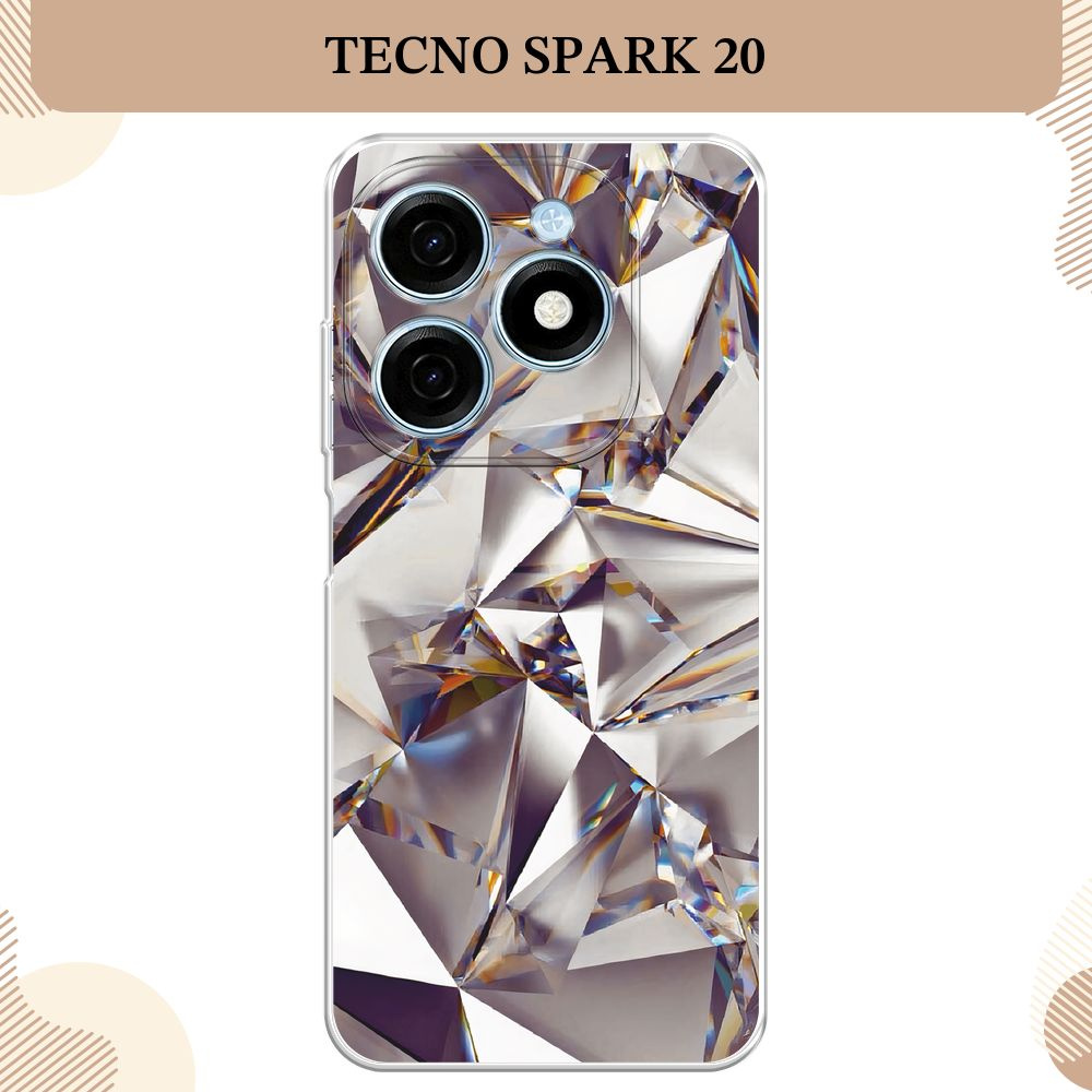 Силиконовый чехол на Tecno Spark 20 / Текно Спарк 20 Бриллианты  #1