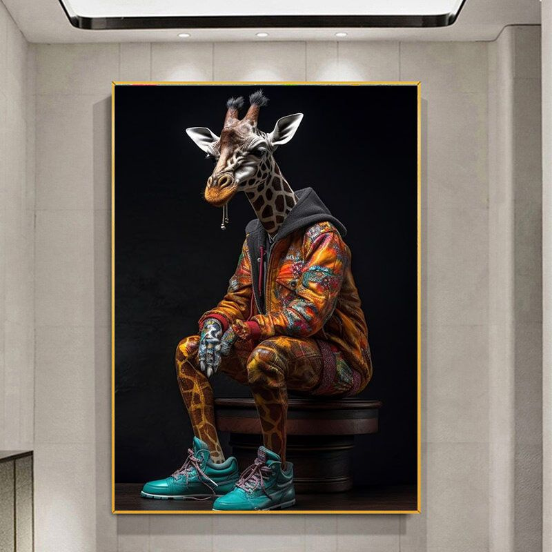 Pechat vip Картина "Интерьерная на холсте Брутальный Жираф", 70 х 50 см  #1