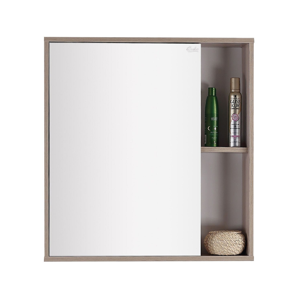 Шкаф-зеркало для ванной Onika Дельта 70 ясень шимо, универсальный / 70x14x73 см  #1