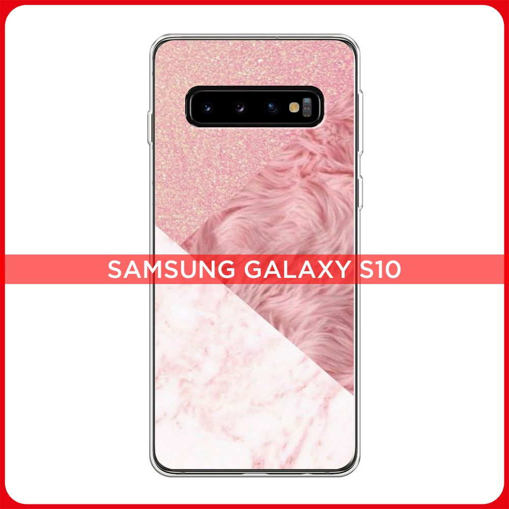 Силиконовый чехол на Samsung Galaxy S10 / Самсунг S10 Текстурные треугольники  #1