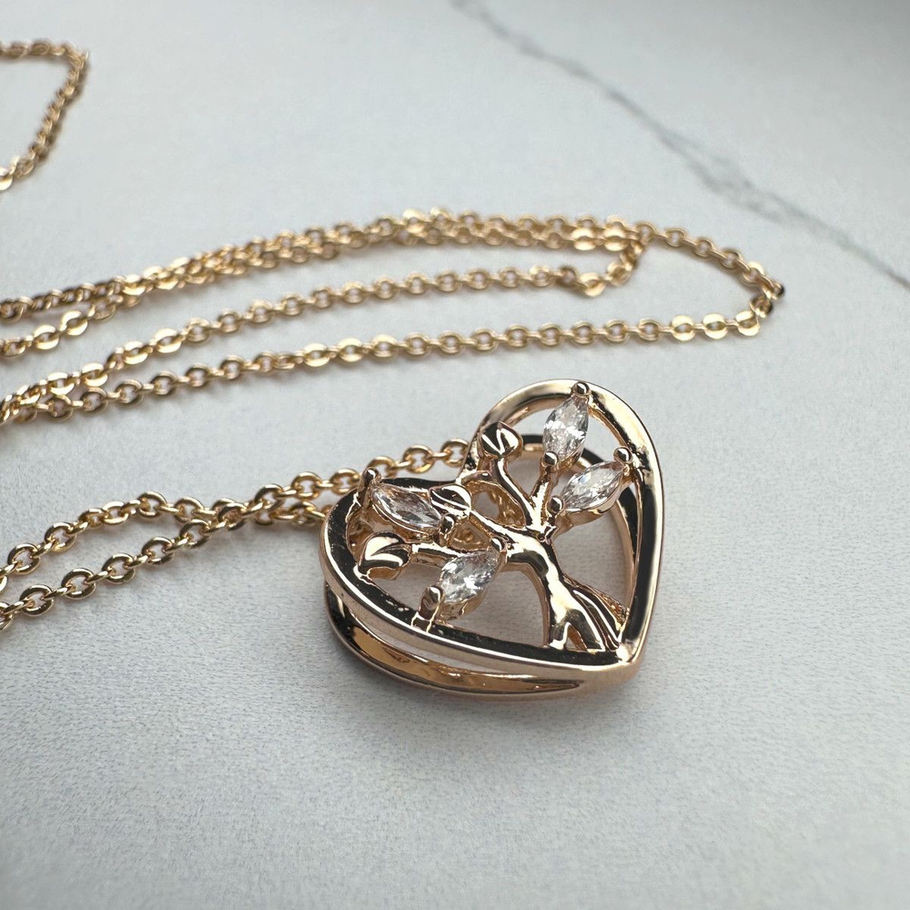 Кулон сердце с Древом жизни на цепочке, Xuping Jewelry #1