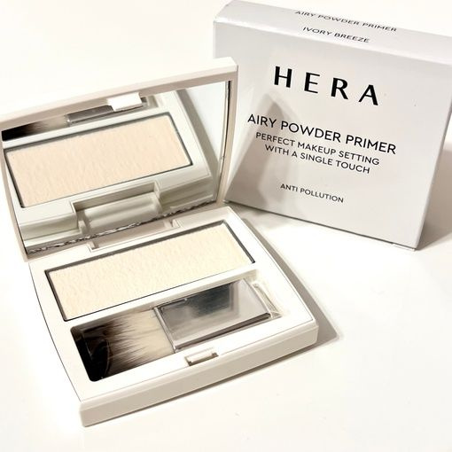 Hera Пудра для лица компактная, прозрачная, корейская, люкс (миниатюра) Airy Powder Primer Perfect Makeup #1