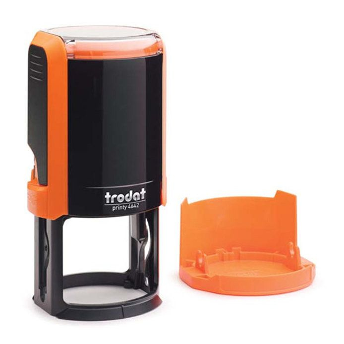 Trodat Printy 4642 Автоматическая оснастка для печати с боксом(диаметр 42 мм.) с крышкой , Оранжевый #1