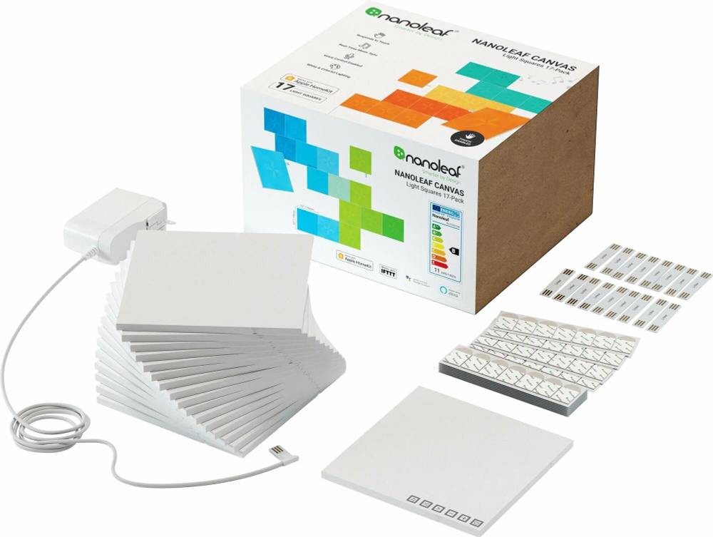 Настенно-потолочный светильник nanoleaf Canvas Smarter Kit NL29-0010SW-17PK (17 панелей)  #1