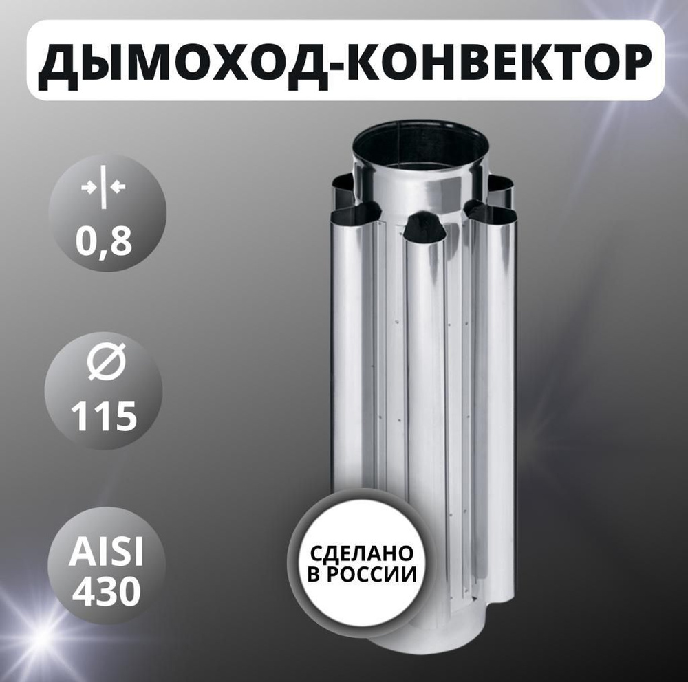 Дымоход-конвектор D 115 (Aisi-430 / 0.8 мм) #1